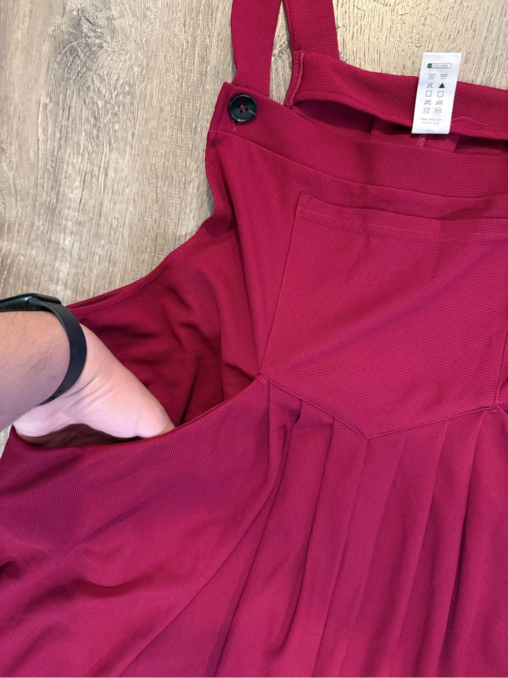 Halara Pockets Waffle Casual Plus Size Overalls in Anemone - Picture 8 of 9